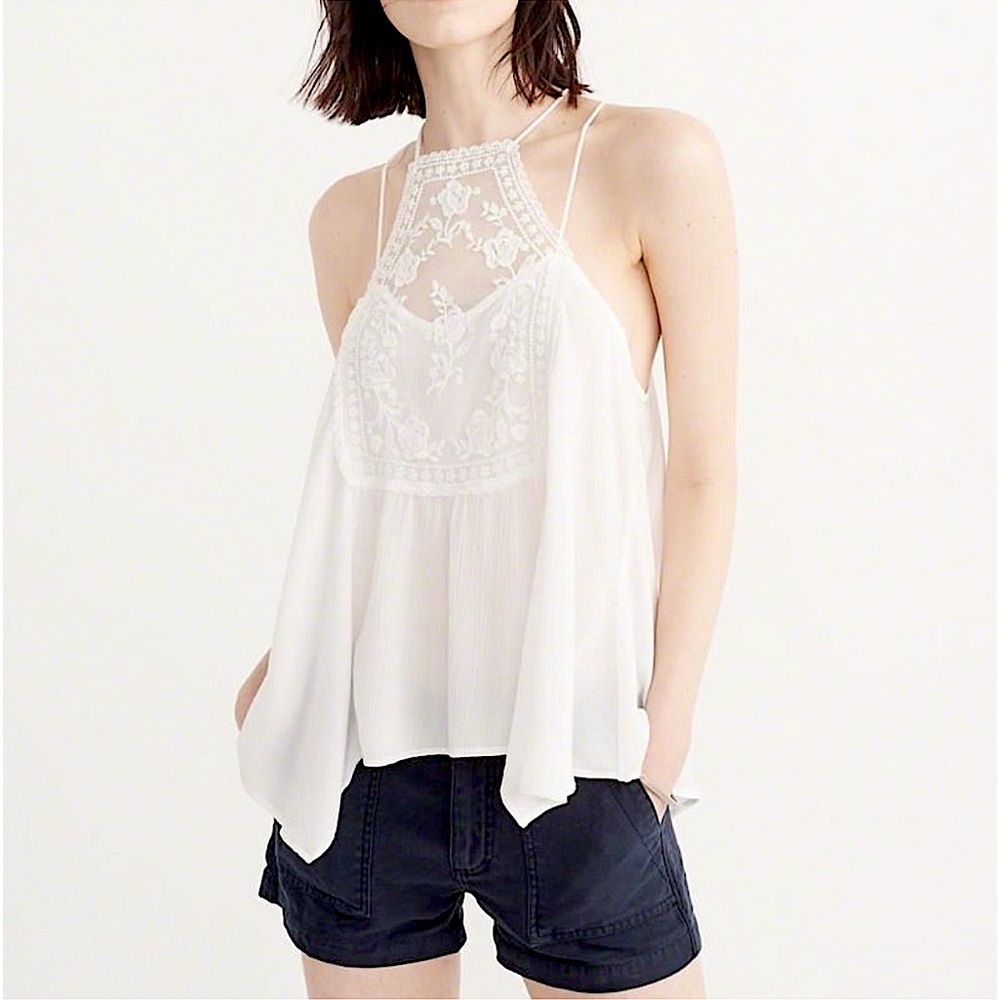High Neck Lacey Tank EUC